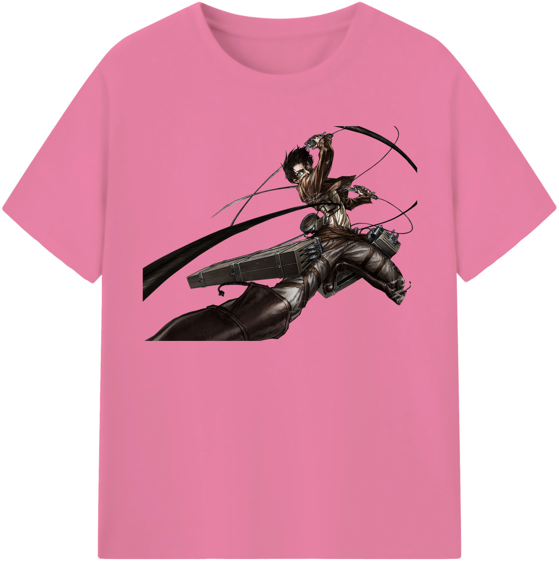 （画像用） 進撃の巨人 エレン･イェーガー Attack on Titan Eren Jäger 綿100％半袖Tシャツ（フロントプリント）